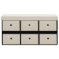 vidaXL Cassapanca Pieghevole Bianco Crema 76x38x38 cm in Simil Lino vidaXL Cassapanca Pieghevole Bianco Crema 76x38x38 cm in Simil Lino