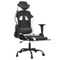 vidaXL Sedia Gaming Massaggiante Poggiapiedi Nero e Bianco Similpelle vidaXL Sedia Gaming Massaggiante Poggiapiedi Nero e Bianco Similpelle