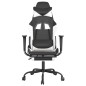 vidaXL Sedia Gaming Massaggiante Poggiapiedi Nero e Bianco Similpelle vidaXL Sedia Gaming Massaggiante Poggiapiedi Nero e Bianco Similpelle