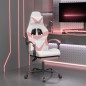 vidaXL Sedia da Gaming Girevole Poggiapiedi Bianca e Rosa Similpelle vidaXL Sedia da Gaming Girevole Poggiapiedi Bianca e Rosa Similpelle