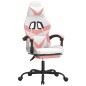 vidaXL Sedia da Gaming Girevole Poggiapiedi Bianca e Rosa Similpelle vidaXL Sedia da Gaming Girevole Poggiapiedi Bianca e Rosa Similpelle