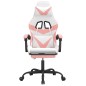 vidaXL Sedia da Gaming Girevole Poggiapiedi Bianca e Rosa Similpelle vidaXL Sedia da Gaming Girevole Poggiapiedi Bianca e Rosa Similpelle