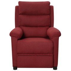 vidaXL Poltrona Massaggiante Elettrica Rosso Vino in Tessuto