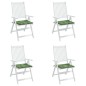 vidaXL Cuscini per Sedia 4 pz Motivo a Foglie 40x40x3 cm Tessuto