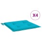 vidaXL Cuscini per Sedia 4 pz Turchese 40x40x3 cm in Tessuto