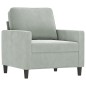 vidaXL Poltrona Grigio Chiaro 60 cm Velluto vidaXL Poltrona Grigio Chiaro 60 cm Velluto