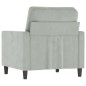 vidaXL Poltrona Grigio Chiaro 60 cm Velluto vidaXL Poltrona Grigio Chiaro 60 cm Velluto