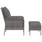 vidaXL Poltrona da Giardino con Poggiapiedi Grigia in Polyrattan vidaXL Poltrona da Giardino con Poggiapiedi Grigia in Polyrattan