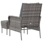 vidaXL Poltrona da Giardino con Poggiapiedi Grigia in Polyrattan vidaXL Poltrona da Giardino con Poggiapiedi Grigia in Polyrattan