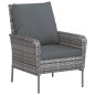 vidaXL Poltrona da Giardino con Poggiapiedi Grigia in Polyrattan vidaXL Poltrona da Giardino con Poggiapiedi Grigia in Polyrattan