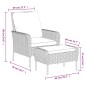 vidaXL Poltrona da Giardino con Poggiapiedi Grigia in Polyrattan vidaXL Poltrona da Giardino con Poggiapiedi Grigia in Polyrattan