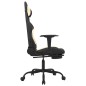 vidaXL Sedia da Gaming Massaggio e Poggiapiedi Tessuto Nero e Crema vidaXL Sedia da Gaming Massaggio e Poggiapiedi Tessuto Nero e Crema