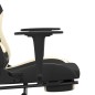 vidaXL Sedia da Gaming Massaggio e Poggiapiedi Tessuto Nero e Crema vidaXL Sedia da Gaming Massaggio e Poggiapiedi Tessuto Nero e Crema