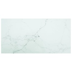 vidaXL Piano Tavolo Bianco 100x50 cm 6mm Vetro Temperato Design Marmo