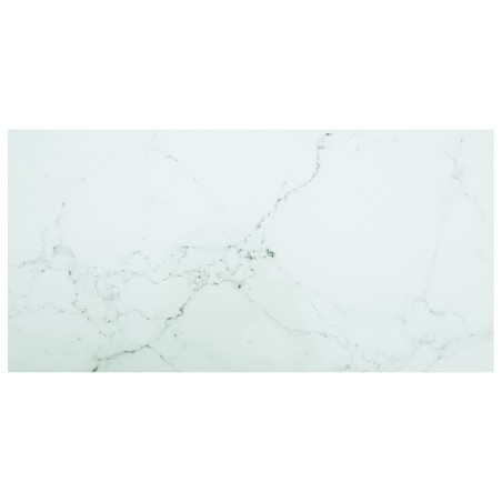 vidaXL Piano Tavolo Bianco 100x50 cm 6mm Vetro Temperato Design Marmo