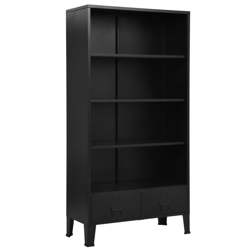 vidaXL Libreria Industriale Nera 90x40x180 cm in Acciaio vidaXL Libreria Industriale Nera 90x40x180 cm in Acciaio