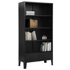 vidaXL Libreria Industriale Nera 90x40x180 cm in Acciaio