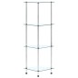 vidaXL Scaffale a 4 Livelli Trasparente 30x30x100cm in Vetro Temperato