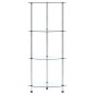 vidaXL Scaffale a 4 Livelli Trasparente 30x30x100cm in Vetro Temperato