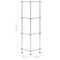 vidaXL Scaffale a 4 Livelli Trasparente 30x30x100cm in Vetro Temperato