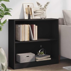 vidaXL Libreria Nera 80x24x75 cm in Legno Multistrato