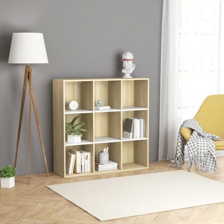 vidaXL Libreria Bianca e Rovere Sonoma 98x29x97,5 cm Legno Multistrato