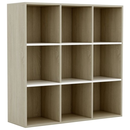 vidaXL Libreria Bianca e Rovere Sonoma 98x29x97,5 cm Legno Multistrato