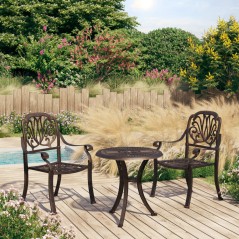 vidaXL Set da Bistrot 3 pz in Alluminio Pressofuso Bronzo