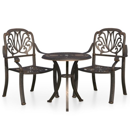 vidaXL Set da Bistrot 3 pz in Alluminio Pressofuso Bronzo