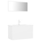 vidaXL Set Mobili da Bagno Bianco in Truciolato vidaXL Set Mobili da Bagno Bianco in Truciolato
