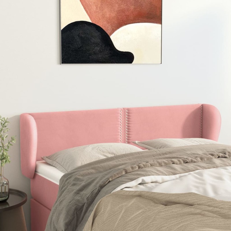vidaXL Testiera ad Orecchio Rosa 147x23x78/88 cm in Velluto vidaXL Testiera ad Orecchio Rosa 147x23x78/88 cm in Velluto