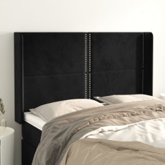 vidaXL Testiera ad Orecchio Nera 147x16x118/128 cm in Velluto