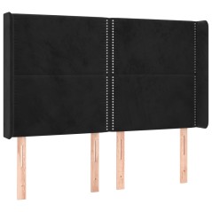 vidaXL Testiera ad Orecchio Nera 147x16x118/128 cm in Velluto