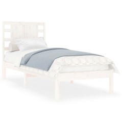vidaXL Giroletto Bianco in Legno Massello 75x190 cm Small Single