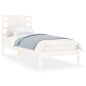 vidaXL Giroletto Bianco in Legno Massello 75x190 cm Small Single vidaXL Giroletto Bianco in Legno Massello 75x190 cm Small Single