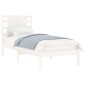 vidaXL Giroletto Bianco in Legno Massello 75x190 cm Small Single vidaXL Giroletto Bianco in Legno Massello 75x190 cm Small Single