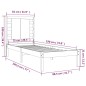 vidaXL Giroletto Bianco in Legno Massello 75x190 cm Small Single vidaXL Giroletto Bianco in Legno Massello 75x190 cm Small Single