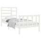 vidaXL Giroletto Bianco in Legno Massello 75x190 cm Small Single vidaXL Giroletto Bianco in Legno Massello 75x190 cm Small Single