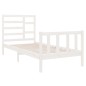 vidaXL Giroletto Bianco in Legno Massello 75x190 cm Small Single vidaXL Giroletto Bianco in Legno Massello 75x190 cm Small Single