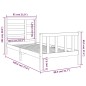 vidaXL Giroletto Bianco in Legno Massello 75x190 cm Small Single vidaXL Giroletto Bianco in Legno Massello 75x190 cm Small Single
