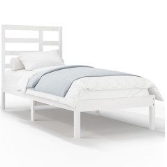 vidaXL Giroletto Bianco in Legno Massello 75x190 cm Small Single