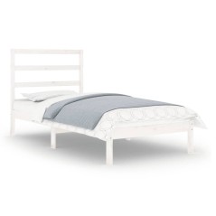 vidaXL Giroletto Bianco in Legno Massello 75x190 cm Small Single