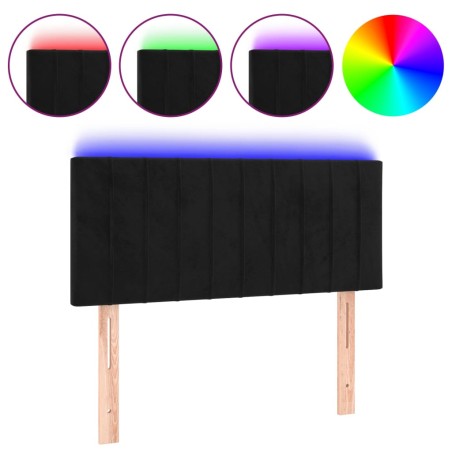 vidaXL Testiera a LED Nera 90x5x78/88 cm in Similpelle