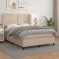vidaXL Giroletto a Molle con Materasso Cappuccino 140x190cm Similpelle