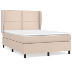 vidaXL Giroletto a Molle con Materasso Cappuccino 140x190cm Similpelle