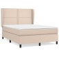 vidaXL Giroletto a Molle con Materasso Cappuccino 140x190cm Similpelle