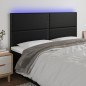 vidaXL Testiera a LED Nera 200x5x118/128cm in Similpelle vidaXL Testiera a LED Nera 200x5x118/128cm in Similpelle