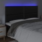 vidaXL Testiera a LED Nera 200x5x118/128cm in Similpelle vidaXL Testiera a LED Nera 200x5x118/128cm in Similpelle