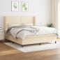 vidaXL Giroletto a Molle con Materasso Crema 180x200 cm in Tessuto vidaXL Giroletto a Molle con Materasso Crema 180x200 cm in Tessuto