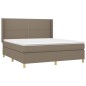 vidaXL Letto a Molle con Materasso e LED Tortora 160x200 cm in Tessuto